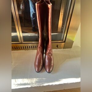 Vintage Brown Leather Tall Boots
